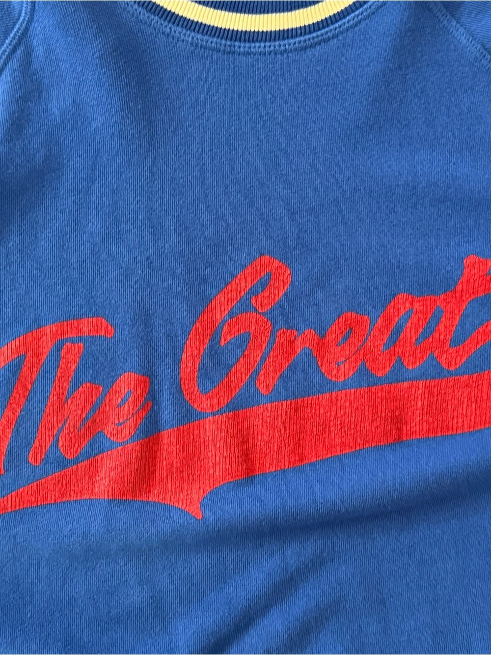 THE GREAT. The Varsity College
Sweatshirt in Cambridge Blue, Size  Medium - Picture 5 of 7